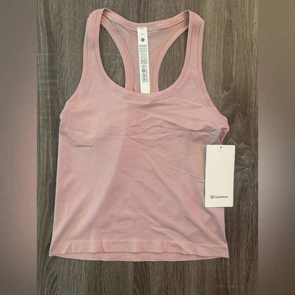 New Lululemon Swiftly Tech Cropped Racerback Tank Top. Pink Haze. Size 6. - Picture 3 of 16